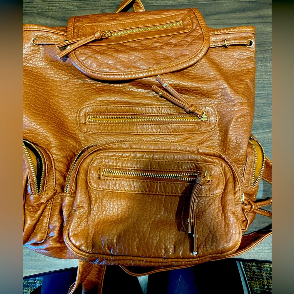 Brown Leather Backpack